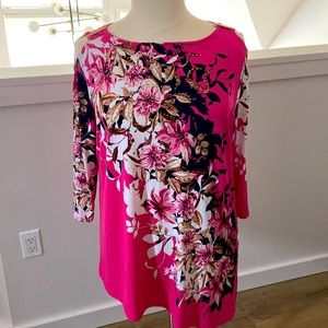 Floral cold shoulder top